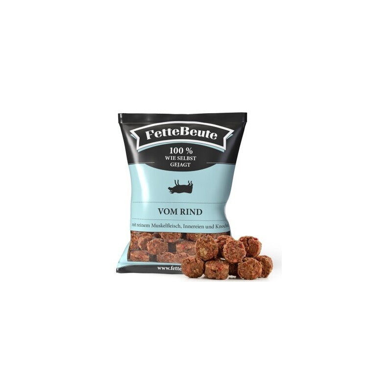FetteBeute BARF Komplettmenü Hund TK-Nuggets Napffertig Rind 6x800 g