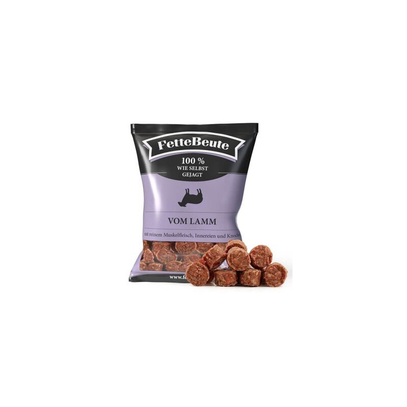FetteBeute BARF Komplettmenü Hund TK-Nuggets Napffertig Lamm 6x800 g