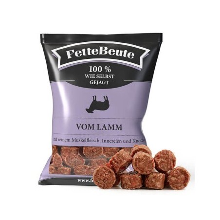 FetteBeute BARF Komplettmenü Hund TK-Nuggets Napffertig Lamm 6x800 g