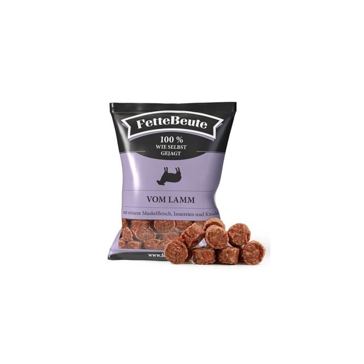 FetteBeute BARF Komplettmenü Hund TK-Nuggets Napffertig Lamm 6x800 g