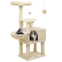 FEANDREA L Kratzbaum Kletterbaum 138cm beige