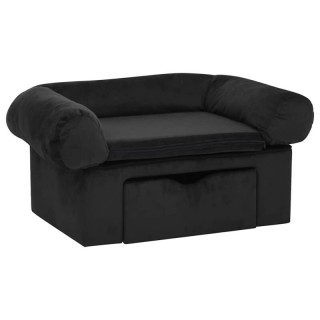 VidaXL Hundesofa Plüsch mit Schublade 75x50x38cm schwarz