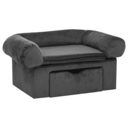 VidaXL Hundesofa Plüsch mit Schublade 75x50x38cm dunkelgrau