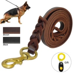 Geflochtene Hundeleine aus Leder, Trainingsleine für Haustiere, für mittelgroße und große Hunde, Deutscher Schäferhund, Gesch