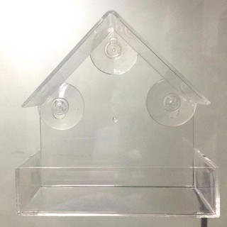 Vogelfutterstation, Fenster, Papageienfutterstation, Vogelfutterbox, Outdoor-Vogelfutterspender, wasserdichtes Acrylhaus tran