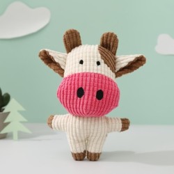 Niedliche Plüschtiere Quietschendes Haustier Rosa Kuh Tier Plüschtier Hund Kauen Quietschspielzeug 1pc
