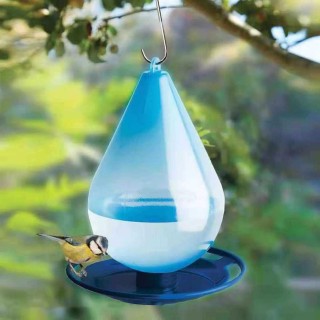 Tröpfchen-Vogeltränke zum Aufhängen, Wasserspender für Wildvögel für den Garten im Freien blau