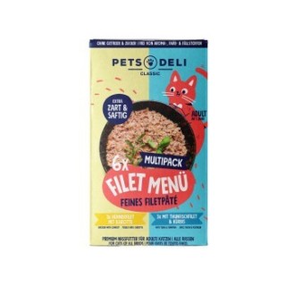 Pets Deli Adult Filet Menü Multipack Hühnerfilet & Thunfischfilet 6x85g