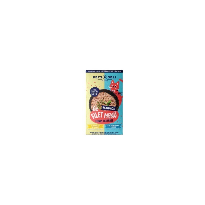 Pets Deli Adult Filet Menü Multipack Hühnerfilet & Thunfischfilet 6x85g