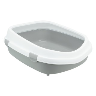 Trixie Katzentoilette Primo XXL mit Rand - grau/weiß