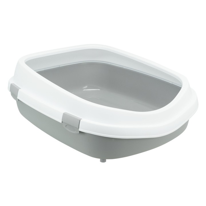 Trixie Katzentoilette Primo XXL mit Rand - grau/weiß