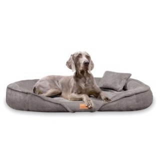 Tierlando ® XENIA - Orthopädisches Hundebett / Hundesofa graphit/nature 1,75 m, 20 cm, 1,15 m