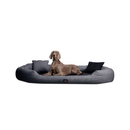 Tierlando ® BALOU - Orthopädisches Hundebett mit Visco Plus Matratze graphit schwarz 1,45 m, 30 cm, 1,1 m