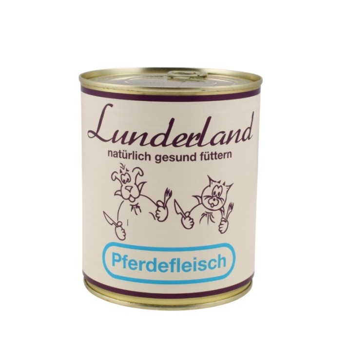 Lunderland Hochwertiges Pferdefleisch für Hunde - Reinfleisch 6x800 g