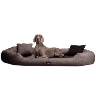 Tierlando ® BALOU - Orthopädisches Hundebett mit Visco Plus Matratze braun 1,45 m, 30 cm, 1,1 m