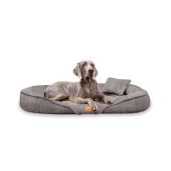 Tierlando ® XENIA - Orthopädisches Hundebett / Hundesofa graphit/nature 1,75 m, 20 cm, 1,15 m