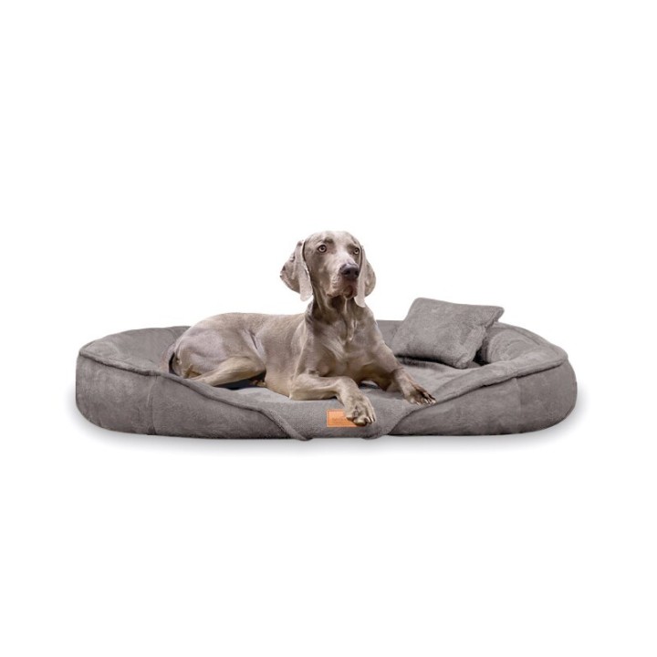 Tierlando ® XENIA - Orthopädisches Hundebett / Hundesofa graphit/nature 1,75 m, 20 cm, 1,15 m
