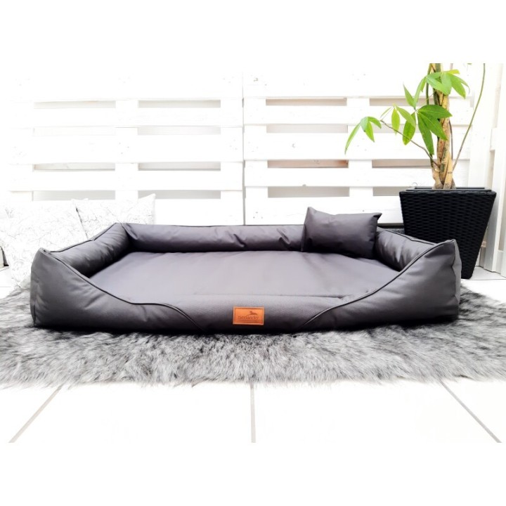 Tierlando ® HEKTOR ULTRA-STRONG - Orthopädisches Hundebett schwarz/ graphit 1,85 m, 22 cm, 1,15 m