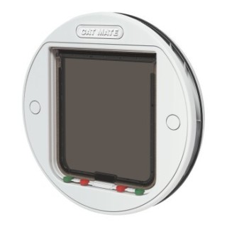 Cat Mate Große Katzenklappe für Glas und Wandmontage mit manueller 4-Wege-Verriegelung – Weiß (357W)