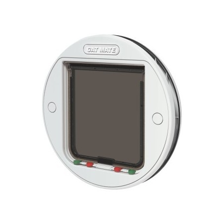 Cat Mate Große Katzenklappe für Glas und Wandmontage mit manueller 4-Wege-Verriegelung – Weiß (357W)