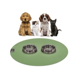 SANOZOO ® - runde Napfunterlage - Öko-Tex und Made in Germany blassgrün 80 cm, 80 cm