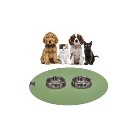 SANOZOO ® - runde Napfunterlage - Öko-Tex und Made in Germany blassgrün 80 cm, 80 cm