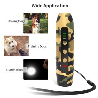 Ultraschall-Hundevertreiber, 3 Modi, tragbares, aufladbares Hundeantriebsgerät mit intelligenter Hochfrequenz camouflage