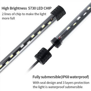 Aquarium-Licht, LED-Aquarium-Licht, Tauchlichter, Unterwasserlicht Light 28cm EU blau/weiß