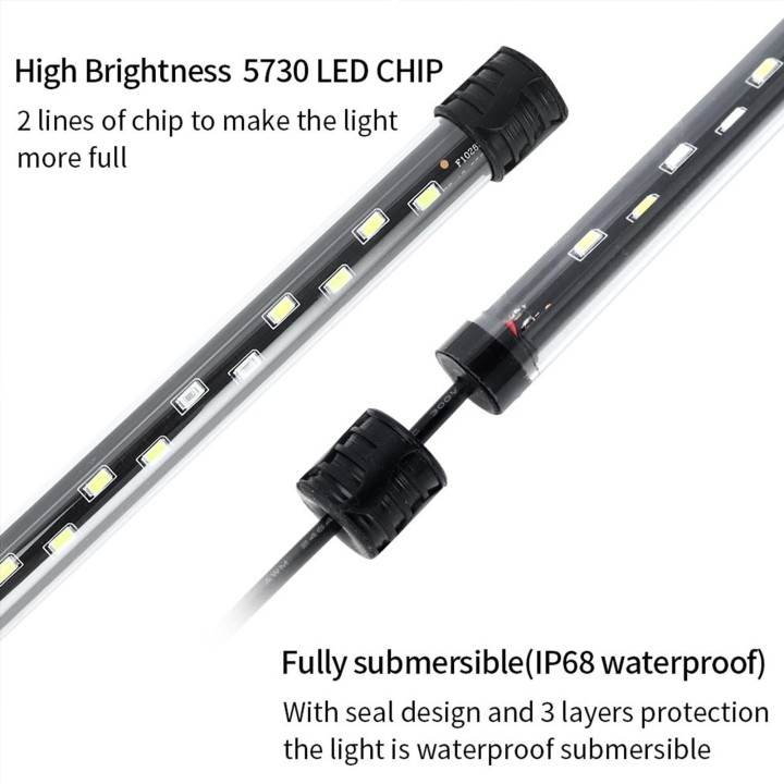 Aquarium-Licht, LED-Aquarium-Licht, Tauchlichter, Unterwasserlicht Light 28cm EU blau/weiß