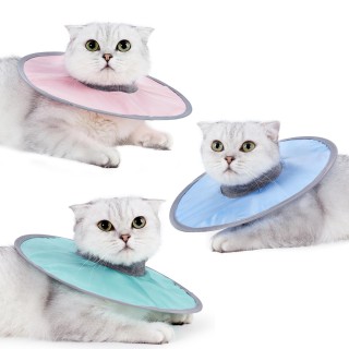 Kegelhalsband für Katzen, stoppt das Lecken, verstellbares, geripptes Halshalsband Medium türkis