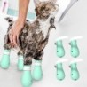 Kratzfeste Katzenschuhe aus Silikon, medizinische Schuhe für Haustiere, verstellbare Haustierpfote blau