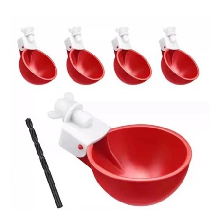 Hühnertränke, automatische Geflügeltränke, automatische Hühnertränke für Vögel und Geflügel rot