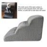 Hundetreppe, rutschfeste Haustierrampe, Treppe, Hunderampe für Bett, Haustierhundestufen, 3 Ebenen, Trainingstreppe grau