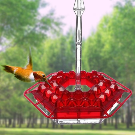 Kolibri-Futterstation, langes Rohr, Kolibri-Futterstation, Vogelfutterstation rot