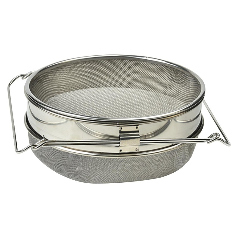 Doppelsieb-Honignetz, Honignetz-Set, Edelstahl-Eimer-Oberteil, Honignetz für die Honiggewinnung silber