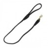 Benji & Flo Superior Roll-Leder-Hundeleine One Size schwarz/messing