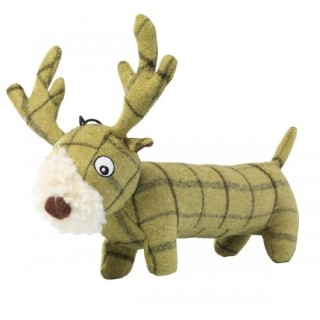 House Of Paws Plüsch-Tweed-Hirsch-Langkörper-Hundespielzeug One Size grün