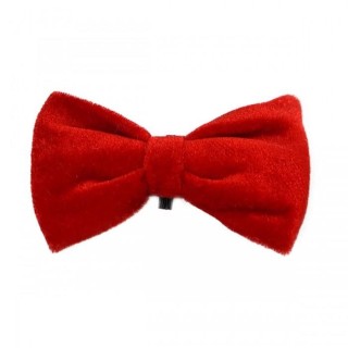 House Of Paws Quietschspielzeug für Hunde aus Samt mit Fliege One Size rot