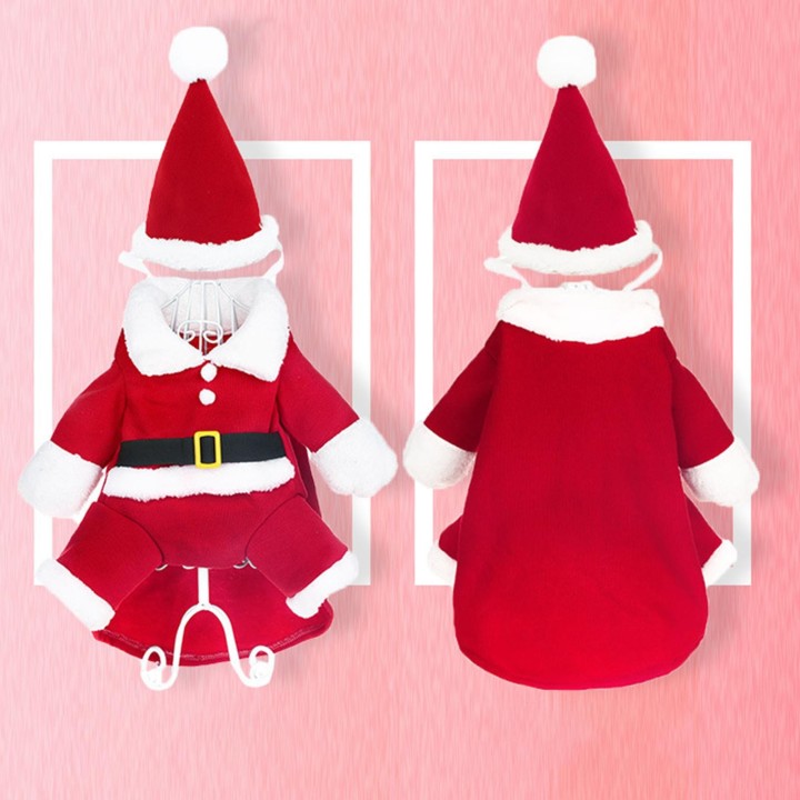 Neues Winter-Haustier-Transformationspaket, lustige dreidimensionale Hunde-Weihnachtskleidung, Weihnachtsmann-Hund XS