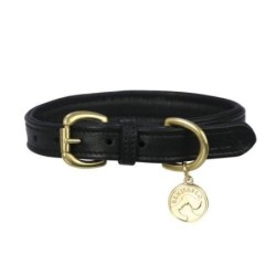 Benji & Flo Deluxe Ledergepolsterte Hundeleine One Size schwarz/messing