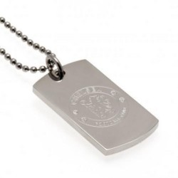 Chelsea FC Unisex Erwachsene gravierte Erkennungsmarke und Kette One Size silber