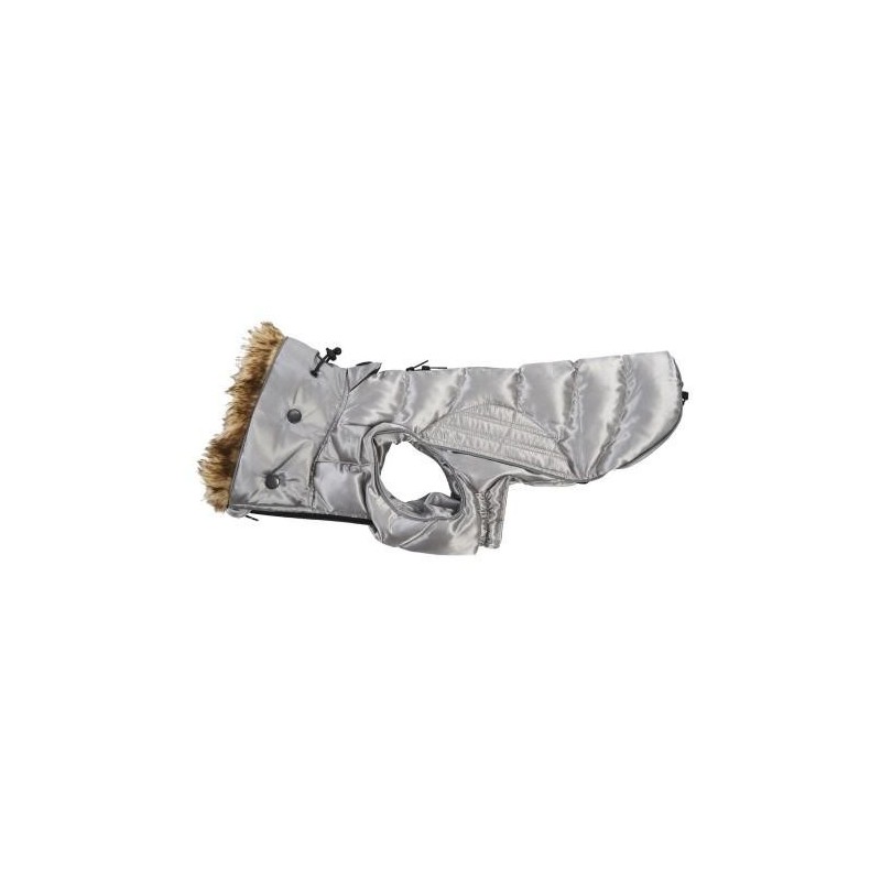 Kruuse Buster Gesteppter Active-Hundemantel mit Kunstpelzbesatz XX-Small grau