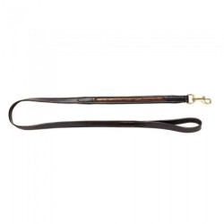 Woofmasta Croc-Lederleine für Hunde M/L braun