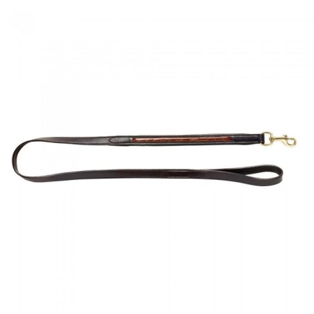 Woofmasta Croc-Lederleine für Hunde M/L braun