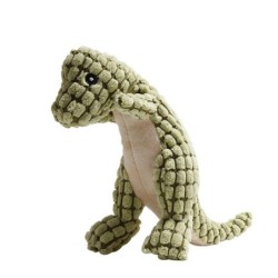 Süßes Dinosaurier-förmiges Haustier-Backenzahnspielzeug, bissfestes Tier-Kauhund-Quietsch-Plüschspielzeug für Welpen grün