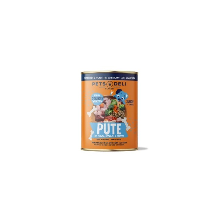Pets Deli Junior Pute mit Quinoa, Brokkoli & Karotte 6x400g