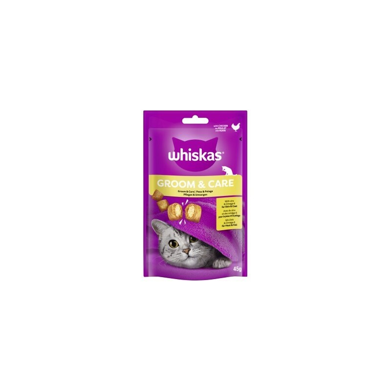 Whiskas Snack Groom & Care mit Huhn 8x45 g