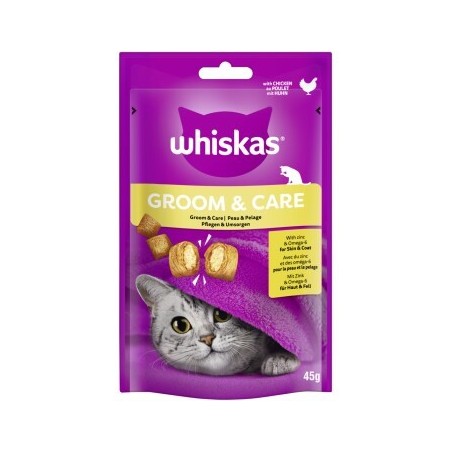 Whiskas Snack Groom & Care mit Huhn 8x45 g