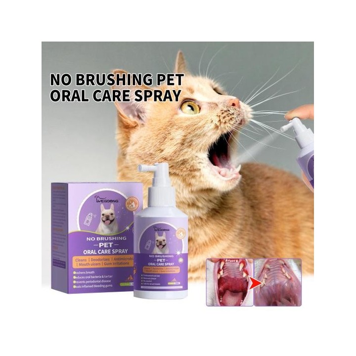 50ML Pet Oral Spray Natürliche Materialien Sicher Zutaten Haustier Katze Hund Dental Reinigung Spray