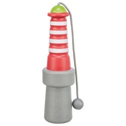 TRIXIE Hunde-Wasserspielzeug Leuchtturm am Seil rot-weiß, Länge: ca. 20 cm